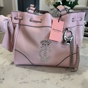 Juicy Couture Pink Shoulder Bag with Silver Chain